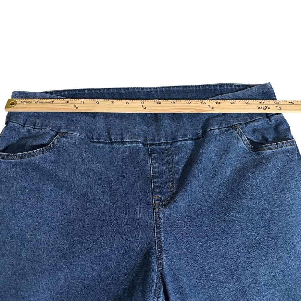 Woman Within Flex Fit Elastic Waist Denim Capri Jeans 20W Pull-on Stretch Casual - Picture 14 of 16